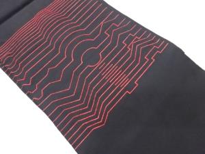 幾何学模様織出し名古屋帯